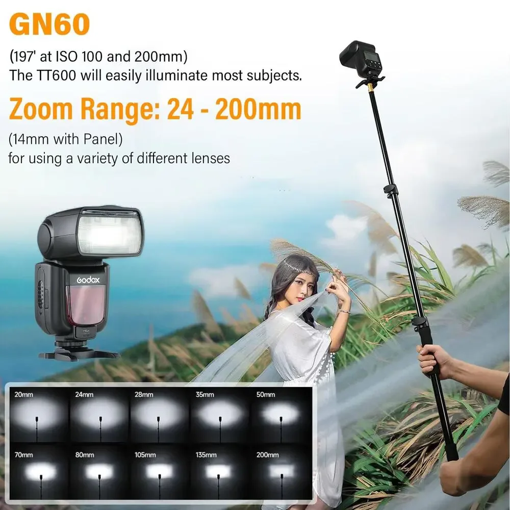 Godox TT600 2.4G Wireless Camera Flash Speedlite Master/Slave GN60 Manual Flash